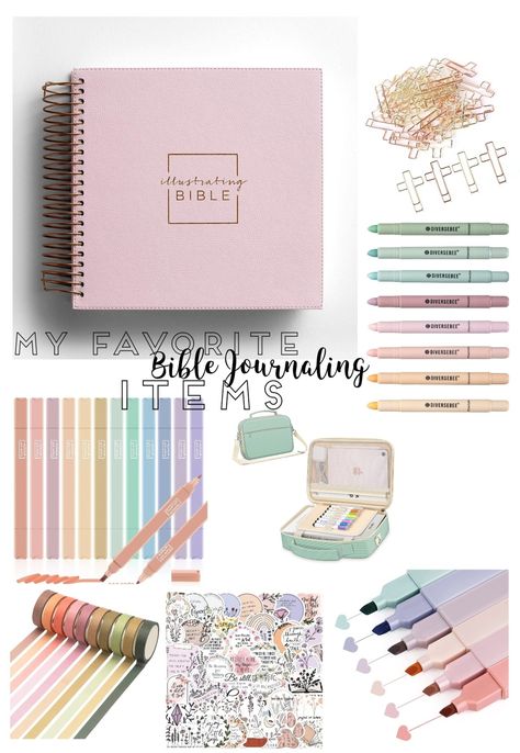 Cute Bibles To Buy, Journaling Bibles To Buy, Bibles To Buy, Journaling Must Haves, Bible Study Supplies, Bible Basket, Christian Easter Basket, Journal Tools, Bible Study Bag