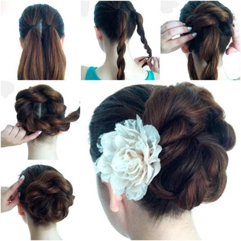 Double Rope Braid, Updo Hairstyles Tutorials, Braid Bun, Double Twist, Easy Bun Hairstyles, Braided Bun Hairstyles, Rope Braid, Updo Hairstyle