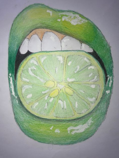 Lemonade Lips Drawing, Mouth Eating, Lime Lips, Sketch Mouth, Collage Photography, Lip Drawing, Lips Drawing, Cool Art Drawings, Girly Art