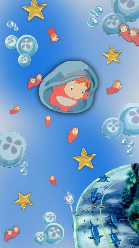 ponyo #ghibli #ponyo #shufflescollage Ghibli Ponyo, Studio Ghibli Background, Cocoppa Wallpaper, Ghibli Artwork, Studio Ghibli Art, Hello Kitty Iphone Wallpaper, Ghibli Art, Graphic Wallpaper, Anime Drawings Tutorials