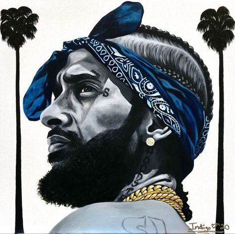 Nipsey Hussle, August 15, Acrylic Painting, Canvas, Art