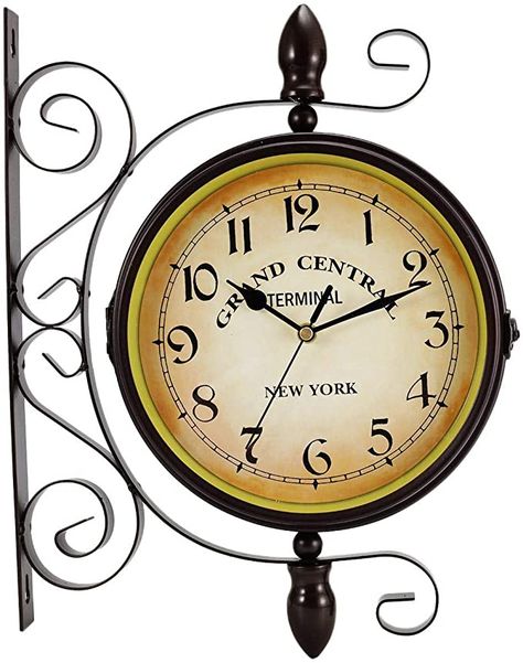 Train Station Clock, Garden Station, Wall Clock Hanging, Outdoor Wall Clocks, E Book Reader, Hanging Clock, Retro Clock, Vintage Wall Clock, Indoor Patio