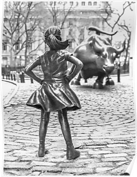 Fearless Girl Statue, Wall Street Nyc, Bull Photography, Wall Street Bull, Bull Statue, Charging Bull, Gary Barlow, New York Canvas, New York Poster