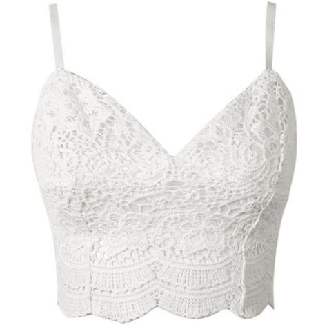 Persun Women White Spaghetti Strap Lace Crochet Cropped Cami Top,... (810 INR) ❤ liked on Polyvore featuring tops, crop top, shirts, tank tops, lace top, lace camisole tops, lace crop top, cami crop top and bralet crop top Crop Top Styles, White Cami Tops, White Lace Cami, Diy Crop Top, Lace Bralette Top, Lace Camisole Top, White Lace Shirt, White Lace Tank Top, White Crochet Top