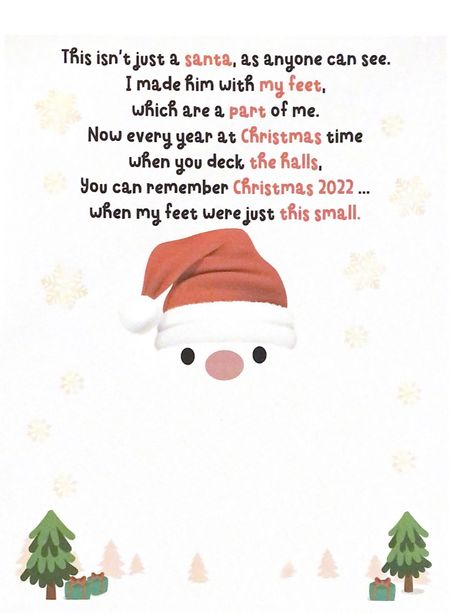 Christmas Poem For Parents From Kids, Baby Footprint Crafts, Infant Activity, Toddlers Crafts, Daycare Curriculum, Crafts Winter, Christmas Handprint Crafts, Christmas Handprint, Infant Classroom