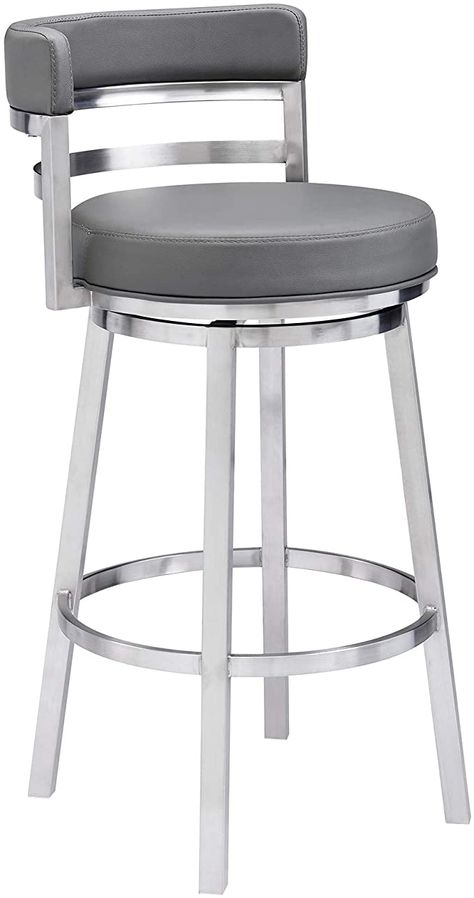 Amazon.com: Madrid Bar Stool, 26" Counter Height, Gray : Everything Else Madrid Bars, Stainless Steel Bar Stools, White Bar Stools, Stools For Kitchen Island, 30 Bar Stools, Stainless Steel Bar, Swivel Stool, Counter Height Stools, Steel Bar