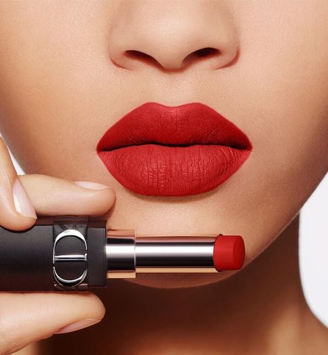 Rouge Dior Forever: the Transfer-Proof Lipstick by Dior | DIOR Dior Red Lipstick, Red Lipstick Shades, Makeup Dior, Christian Dior Perfume, Dior Rouge, Forever Together, Dior Addict Lip Glow, Dior Lipstick, Natural Hydration