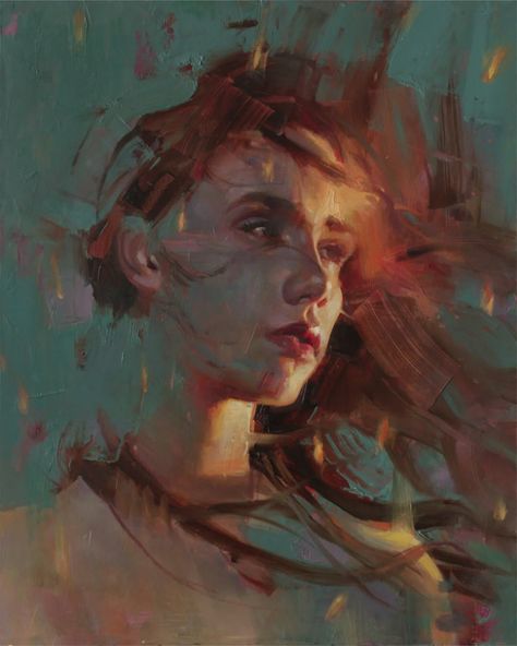 Sold / Shop | Allaprima Generative Kunst, Oil Portraits, Representational Art, Dappled Light, Oil Portrait, Oil Painting Portrait, Night Painting, Black Choker, Generative Art