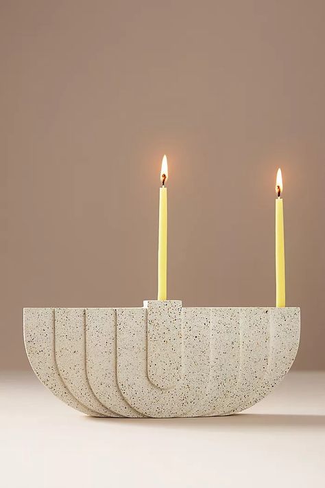 Hanukkah Décor and More | Anthropologie Ceramic Hanukkah Menorah, Jewish Ceramics, Ceramic Menorah, Chanukah Decor, Holiday 2024, White Cement, Fall Wedding Guest, Beauty Advent Calendar, Hanukkah Menorah