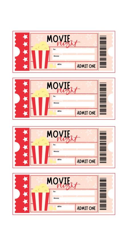 Homemade Movie Ticket, Disney Dinner Ideas, Movie Ticket Template, Ticket Drawing, Ticket Template Printable, Diy Movie Night, Cinema Sign, Admit One Ticket, Star Of The Week