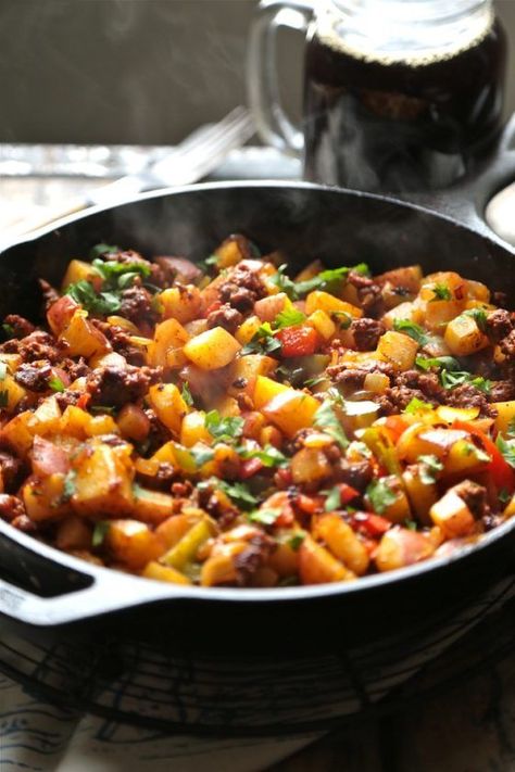 Cowboy Skillet Hash 50 One Skillet Dinners One Skillet Breakfast, Cowboy Skillet, Exquisite Recipes, Farm Breakfast, Hash Recipes, Cowboy Breakfast, Cowboy Cooking, Skillet Breakfast, Cooking App