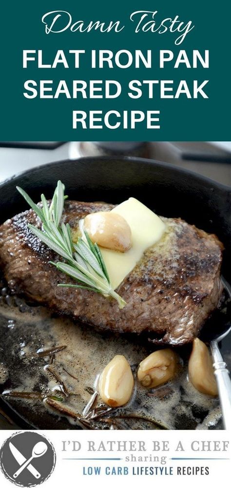 Iron Steak Recipes, Healthy Steak Dinner, Steak Recipes Skillet, Steak Recipes Pan Seared, Flat Iron Steak Recipes, Healthy Steak, Pan Seared Steak, Flat Iron Steak, Food Events