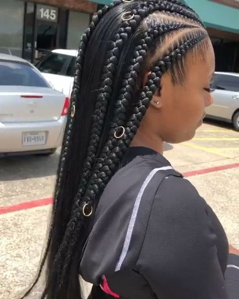 #Braids #blackhairstyles #periodpooh Pelo Color Borgoña, Feed In Braids Hairstyles, Hairstyles Volleyball, Box Braids Styling, Girls Hairstyles Braids, Beautiful Braids, Cornrow Hairstyles, African Braids Hairstyles, Braided Hairstyles For Black Women