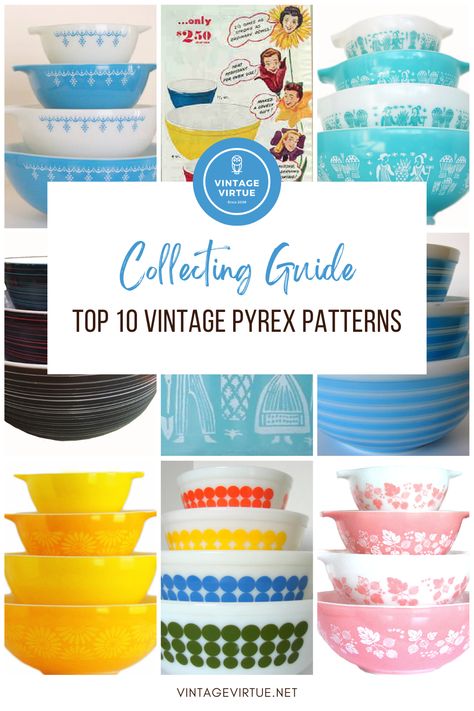 Here's a selection of some of the hottest patterns and colors among collectors today. Some of these designs are very sought after since they have popular designs and are in very limited supply. Vintage Pyrex Patterns, Pyrex Vintage Rare, Pyrex Patterns, Amish Farm, Chip And Dip Sets, Snowflake Garland, Orange Dots, Chip Dip, Popular Designs