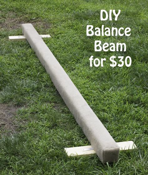 Diy Outdoor Gymnastics Bar, Homemade Balance Beam, Backyard Balance Beam, Balance Beam Diy, Backyard Gymnastics, Diy Beam, Diy Gymnastics Equipment, Diy Balance Beam, Extracurricular Activity