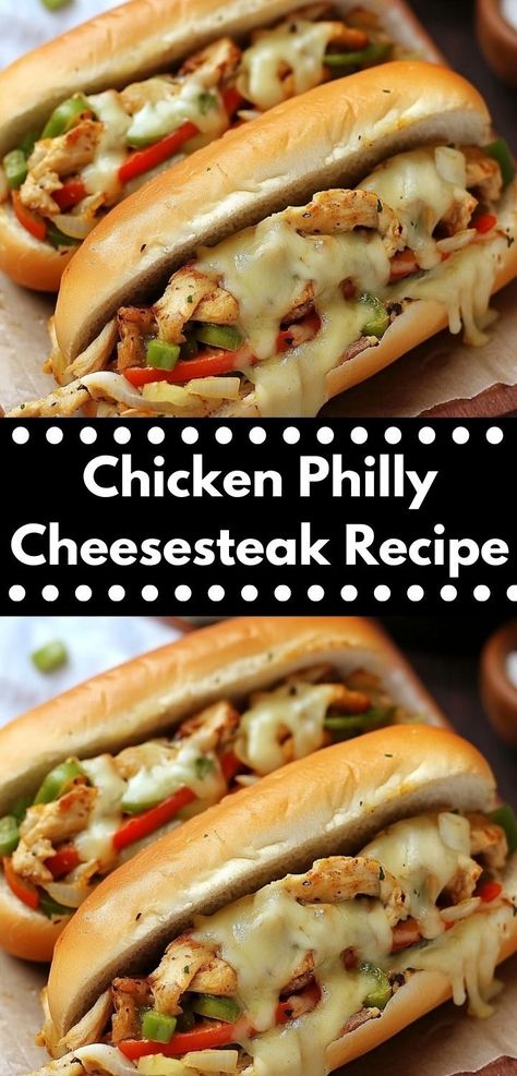 Need a quick and satisfying meal idea? Discover this Chicken Philly Cheesesteak recipe that combines tender chicken, melty cheese, and fresh veggies. It’s an effortless dinner option that makes weeknight cooking a breeze! Chicken Philly Cheesesteak Recipe, Philly Cheesesteak Recipe, Chicken Philly Cheesesteak, Chicken Cheesesteak, Chicken Peppers, Chicken Philly, Philly Cheese Steak Recipe, Cheesesteak Recipe, Philly Cheese