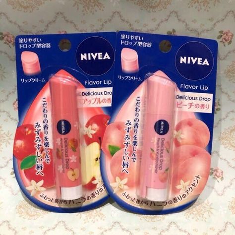 Nivea Peach Lip Balm, Apple Lip Balm, Nivea Lip Gloss, Nivea Lip Balm Aesthetic, Lip Balm Nivea, Nivea Products, Nivea Lip Butter, Lips Balm, Nivea Lip Balm