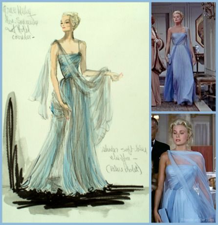 As Frances Stevens, Grace Kelly wears a total of ten separate costumes in Alfred Hitchcock's lavish romantic caper To Catch a Thief (1955). All outfits were designed by easily the most famous costume designer who ever lived, Edith Head. Edith Head Sketches, Edith Head Designs, Edith Head Fashion, Vintage Fashion Sketches, Costume Design Sketch, To Catch A Thief, Edith Head, Hollywood Costume, Fashion Illustration Vintage