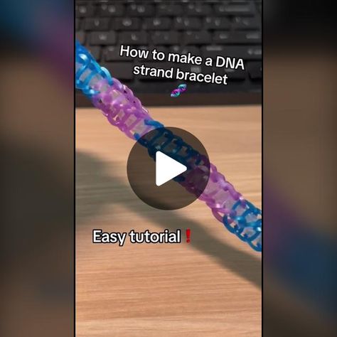 Here’s a quick and easy tutorial for creating an amazing looking DNA s... | how to make a fishtail bracelet | TikTok Dna Bracelet Tutorial, How To Make A Rubber Band Bracelet, How To Make Rubber Band Bracelets, Rainbow Loom Bracelets Tutorials, Rubber Band Bracelet Tutorial, Rainbow Loom Bracelets Patterns, Loom Bracelets Ideas, Rubber Band Bracelet Ideas, Loom Bands Easy