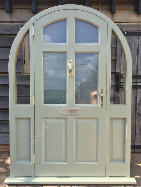 Arched Porch Door, 1930s Arched Front Door, Front Doorway Ideas, Arch Front Door, Houses Entrance, Garden Entry, Porch Extension, Front Doors Uk, Luxury Houses Entrance