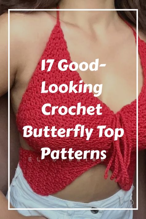 Butterfly tops are perfect for summer and for the festivals. How about making the top yourself? Take your hook and start crocheting! Crochet Butterfly Top Free Pattern, Crochet Butterfly Tops, Butterfly Crochet Top With Sleeves, Butterfly Crochet Top Pattern, Crochet Crop Top Pattern Free Butterfly, Butterfly Tops, Start Crocheting, Summer Top Pattern, Butterfly Top