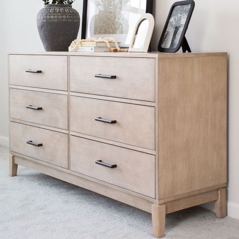 Beige Dresser Furniture Bedroom, Dresser Beige, Cream And Wood Dresser, Beige Dresser Wood Top, Light Brown Wood Dresser, Wood Dresser, Living Room Makeover, Room Makeover, Bedroom