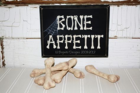 Bone Appetit Sign, Bone Appetit, Hand Painted Halloween, Halloween Silhouette, Halloween Wood Signs, Winter Projects, Halloween Silhouettes, Halloween Bash, Winter Project