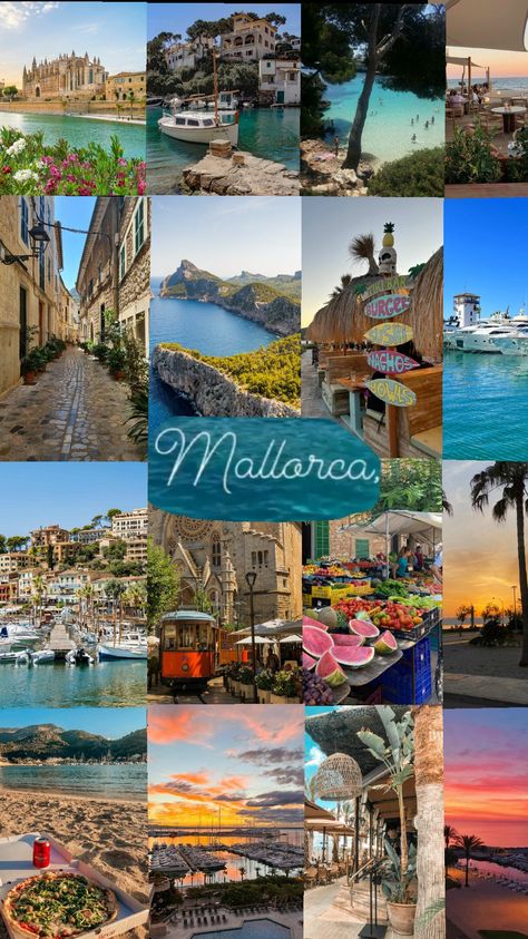 beautiful Mallorca 💙. What collage should I do next? Lmk and I'll do it. 💙 #beach #sun #mallorca #spain #love #holiday #summer #sea #boats #happiness #viral #fyp Mallorca Spain Aesthetic, Mallorca Aesthetic, Mallorca Summer, Mallorca Beaches, Spain Aesthetic, Visual Board, Mallorca Spain, Summer 2025, Holiday Summer