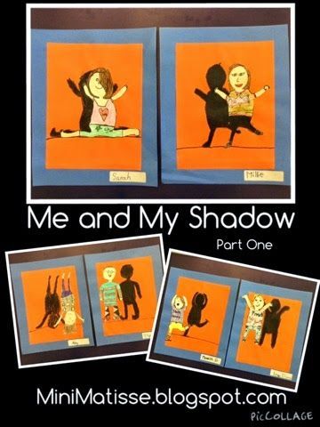 I was very much inspired by a post I saw a long time ago from An Art Room Filled with Fauves for this project. I loved how simple ... Shadow Art Projects For Kids, Shadow Art For Kids, Shadow Art Projects, Grade 2 Art, Me And My Shadow, معرض فني, 1st Grade Art, Art Docent, 2nd Grade Art