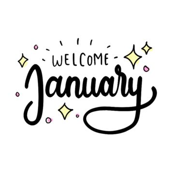 January Word Art, January Handlettering, January In Cursive, January Font, January Stickers, Month Lettering, January Clipart, January Lettering, January Background