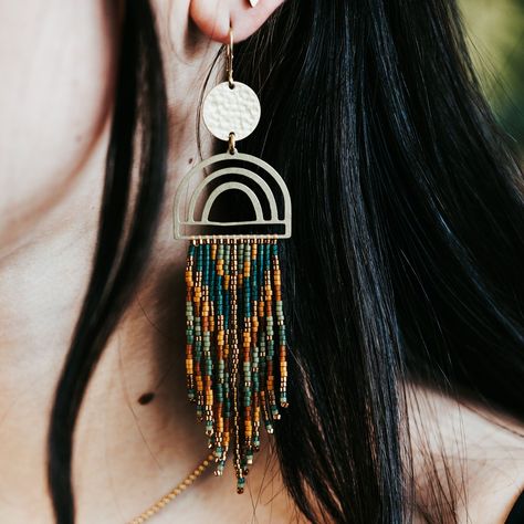 Beaded tassel earrings