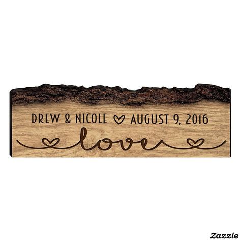 Rustic Wooden Love Bark Wall Sign Bark Wall, Idea For Anniversary, Backyard Ponds, Family Tree Gift, Wood Burn Designs, Wooden Wall Signs, Rustic Wedding Gifts, Burnt Wood, Diy Wedding Gifts