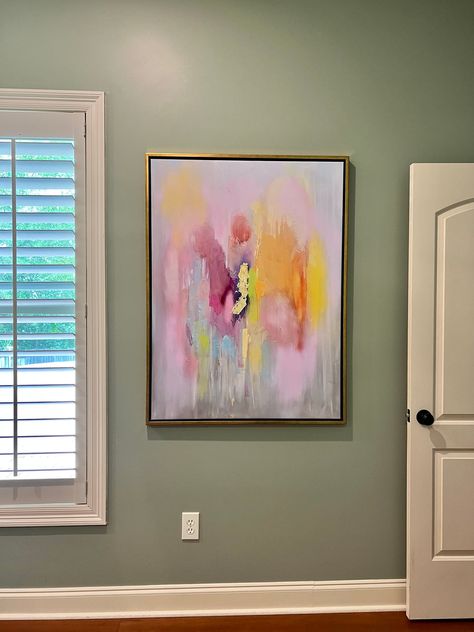 colorful abstract, cheap abstract art, happy abstract painting, fun painting, dorm room painting, hot pink abstract, blush abstract, affordable abstract Dorm Room Paintings, Room Painting, Art Happy, Pink Abstract, Be Strong, Room Paint, Colorful Abstract, Floater Frames, First Home