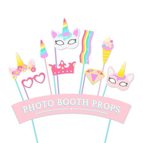 Unicorn Party Photo Booth, Unicorn Photo Booth Props Free Printable, Nannying Activities, Unicorn Photo Booth, Photo Booth Props Free, Photo Booth Printables, Photo Booth Party, Unicorn Photo, Photobooth Ideas