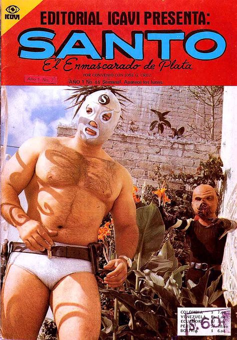 Santo Desperate Living, Mexican Wrestler, Blue Demon, Comic Book Art Style, Figure Reference, Body Reference Poses, Human Poses Reference, Gothic Horror, Classic Comics