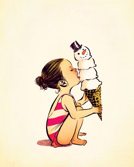 Belle And Boo, Snow People, An Ice Cream, 자수 디자인, Childrens Illustrations, Pics Art, Cute Illustration, Book Illustration, A Child