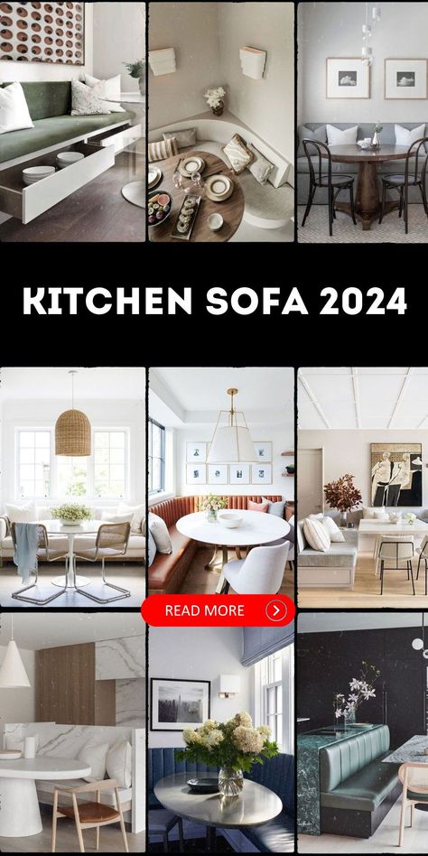 Discover how to make the most of your kitchen, even in limited spaces, with our kitchen sofa ideas for small spaces Small Sofa For Kitchen, Kitchen Sofa Ideas, Kitchen Sofa Area, Kitchen Couch, Small Space Seating, Modern White Table, Kitchen Sofa, Leather Kitchen, White Marble Table