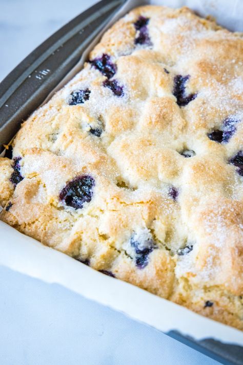 Blueberry Breakfast Cake - Yogurt and butter come together to make a sumptuous, tender cake. Packed with sweet blueberries to boot, this breakfast cake will make your morning. Blueberry Yogurt Cake, Raspberry Breakfast, Brunch Cake, Blueberry Breakfast Cake, Blueberry Breakfast, Yogurt Cake, Blueberry Pancakes, Breakfast Cake, Cooking Light