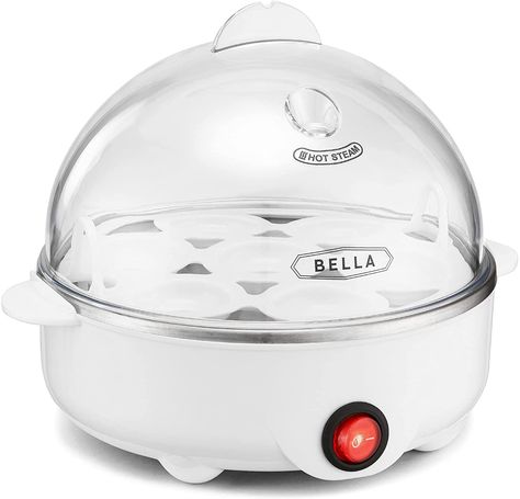 Amazon.com: BELLA 17286 Cooker, Rapid Boiler, Poacher Maker Make up to 7 Large Boiled Eggs, Poaching and Omelete Tray Included, Single Stack, Red: Home & Kitchen Egg Cooker, Pink Bedroom Decor, Omelet, Rice Cooker, Hard Boiled Eggs, Small Kitchen Appliances, New Gadgets, Boiled Eggs, Juicer