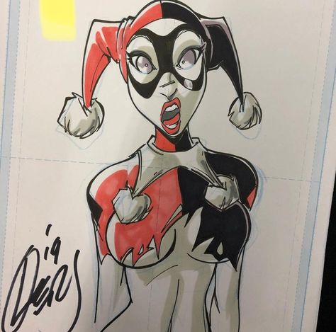 Harley Quinn Tattoo, Harley Quinn Drawing, Harley Quinn Artwork, Harley Quinn Comic, Copic Art, Harley Quinn Art, Art Manga, Joker And Harley Quinn, Girls Cartoon Art