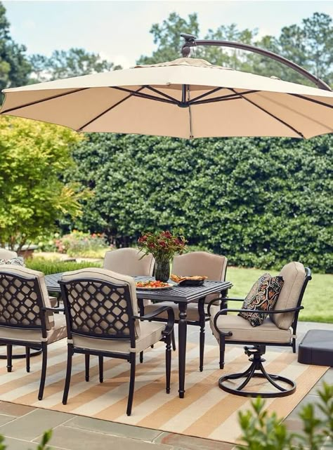 patio furniture sets dining outdoor depot homedepot deck garden tables outside umbrella yard outdoors Backyard Patio Dining Table, Steel Patio Furniture, Patio Dining Chairs Set Of 4, Garden Dining Table Ideas, Outdoor Dining With Umbrella, Patio Dining Set With Umbrella, Teak Outdoor Dining Set, Dining Set Outdoor, Outdoor Dining Umbrella