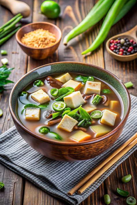 5-Ingredient Vegan Miso Soup: A Healthy Japanese Delight Seaweed Soup Recipe, Tofu Miso Soup, Vegan Miso Soup, Chocolate Avocado Smoothie, Miso Soup Recipe, Japanese Soup, White Miso, Fish Stock, Avocado Smoothie