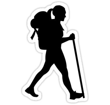 Running Mountains, Female Hiker, Backpack Sticker, Woman Sticker, Hiking Girl, House Silhouette, Landscape Quilt, Rustic Bathroom Designs, Hiking Sticks