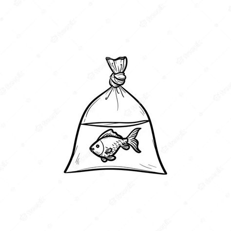 Tank Tattoo, Goldfish Tattoo, Tato Flash, Flash Tattoo Designs, Doodle Icon, Tattoo Portfolio, Fish In A Bag, Small Tattoo Designs, Tattoo Flash Art