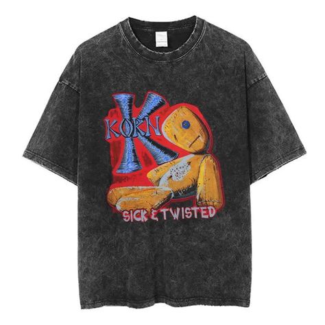 Korn 20th Anniversary Washed Tee | Follow The Leader - Premium T-Shirt from Lizard Vigilante - Just $23.99! Shop now at Lizard Vigilante Korn Merch, Rock Band T Shirts, Korn Band, Gothic Rock Bands, Men Fashion Vintage, Mosh Pit, Follow The Leader, Band T Shirts, Gothic Rock