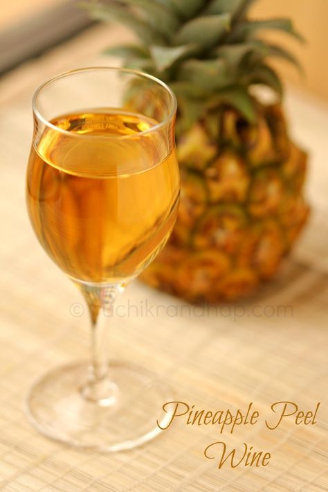 Pineapple Peel Wine...OMG, I want some now!! Homemade Booze, Pineapple Beer, Pineapple Wine, Wine Making Recipes, Homemade Wine Recipes, Homemade Alcohol, Homemade Liquor, Fermentation Recipes, Homemade Wine