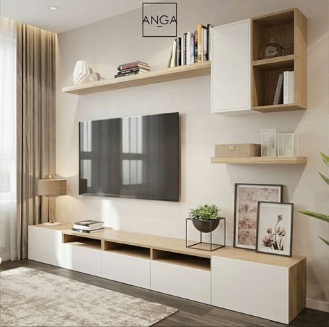 Tv Wall Units, Modern Tv Wall Units, Living Room Wall Units, Modern Tv Wall, Ikea Living Room, Living Room Design Inspiration, Wall Units, Home Design Living Room, Interior Modern