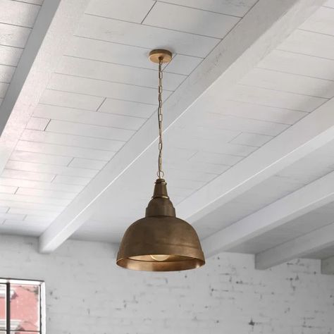 Drake 1 - Light Single Dome Pendant Brass Pendant Lights Over Kitchen Island, Truss Lighting, Lights Over Kitchen Island, Kitchen 2023, Cabin Lighting, Dream Kitchens Design, Brass Pendant Light, Metal Kitchen, Kitchen Pendants