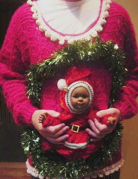 H Diy Christmas Sweater Ideas, Ugly Christmas Sweater Pregnant, Baby Christmas Jumper, Christmas Sweater Ideas, Funny Christmas Jumper, Diy Christmas Sweater, Ugly Christmas Sweater Women, Xmas Jumpers, Sweater Ideas