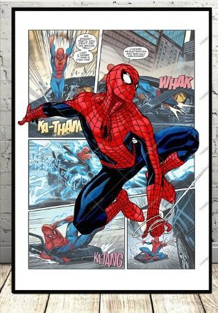 Cartoon Paintings, Spiderman Poster, Marvel Cartoons, Superhero Poster, Marvel Posters, Cartoon Painting, Comic Book Style, Classic Image, Comic Movies